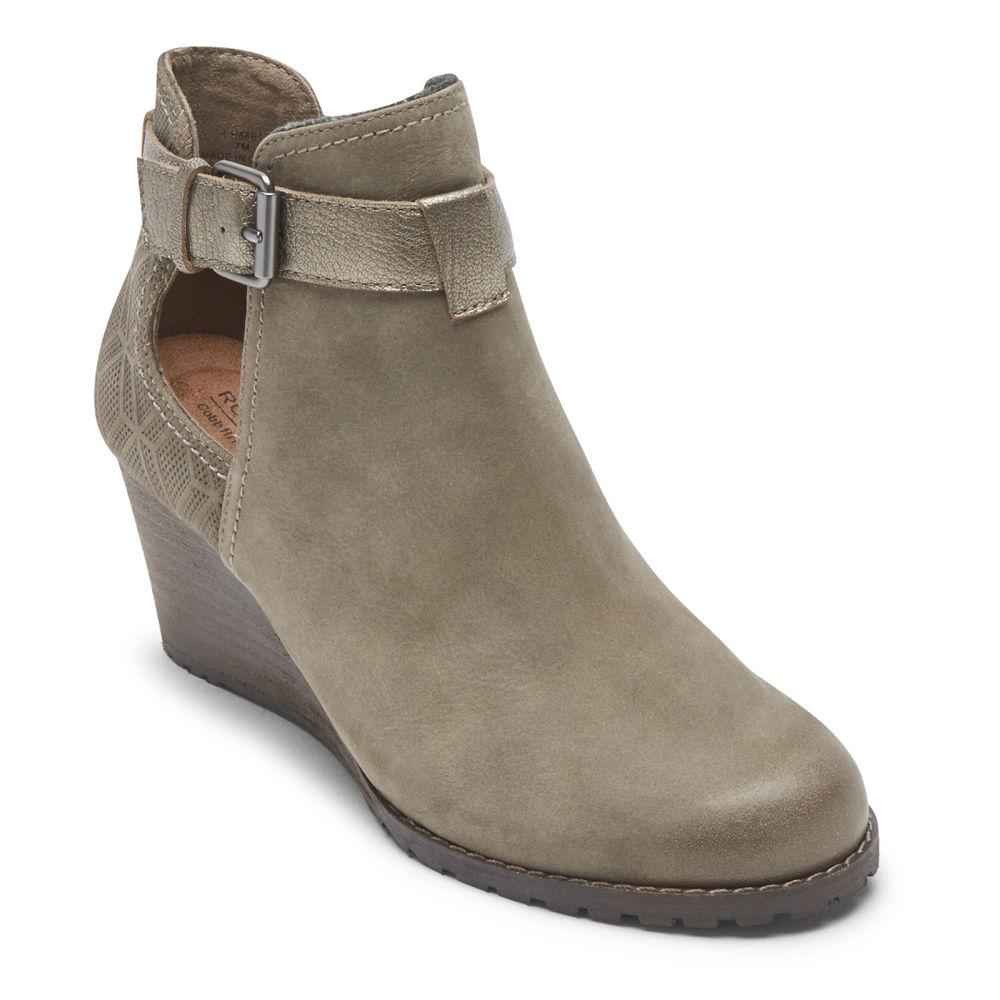 Rockport Booties For Womens Grey - Cobb Hill Lucinda Open - DW6175238